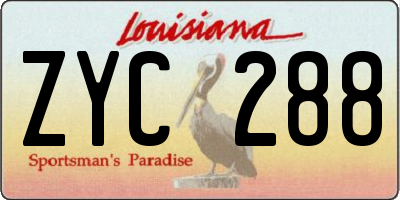 LA license plate ZYC288