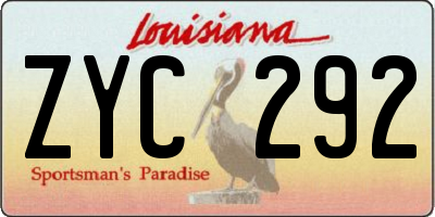 LA license plate ZYC292