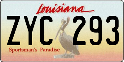 LA license plate ZYC293