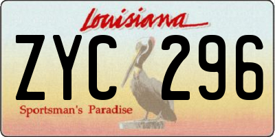 LA license plate ZYC296