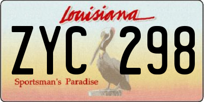LA license plate ZYC298