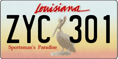 LA license plate ZYC301
