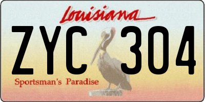 LA license plate ZYC304