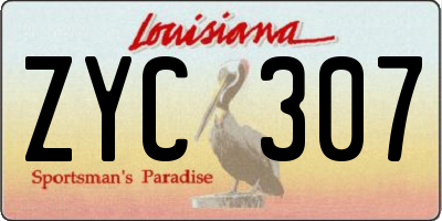 LA license plate ZYC307