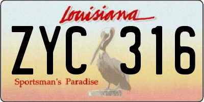 LA license plate ZYC316