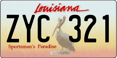 LA license plate ZYC321