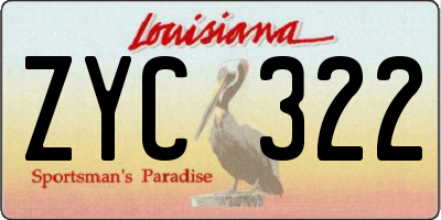 LA license plate ZYC322