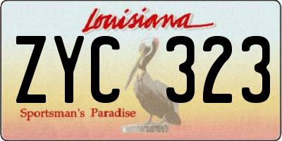 LA license plate ZYC323
