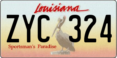 LA license plate ZYC324