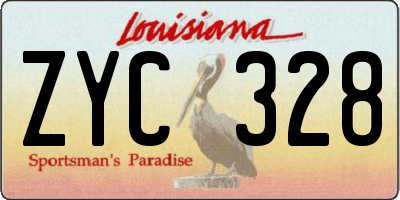 LA license plate ZYC328