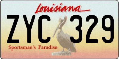 LA license plate ZYC329