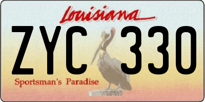 LA license plate ZYC330