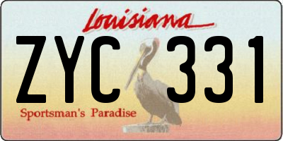 LA license plate ZYC331