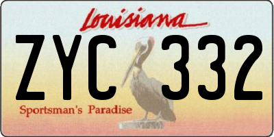 LA license plate ZYC332