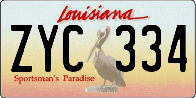 LA license plate ZYC334