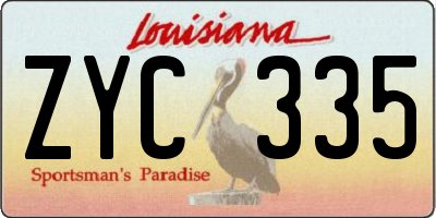 LA license plate ZYC335
