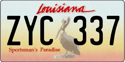 LA license plate ZYC337