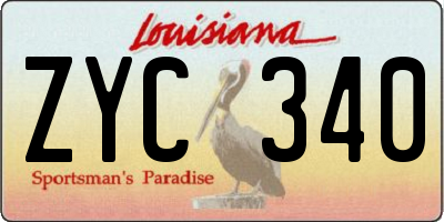 LA license plate ZYC340