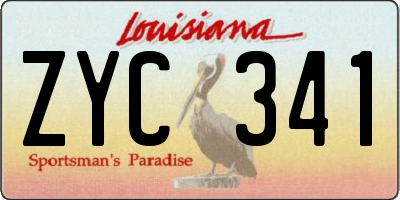 LA license plate ZYC341