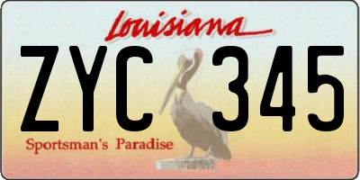 LA license plate ZYC345
