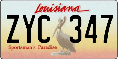 LA license plate ZYC347
