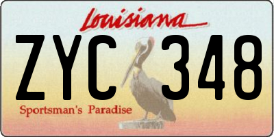 LA license plate ZYC348