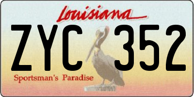 LA license plate ZYC352