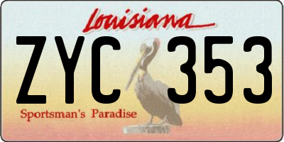 LA license plate ZYC353