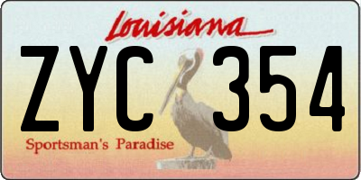 LA license plate ZYC354