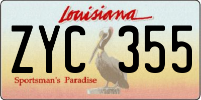 LA license plate ZYC355