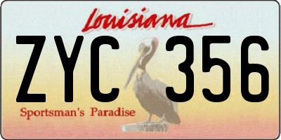 LA license plate ZYC356