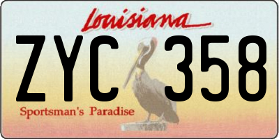 LA license plate ZYC358