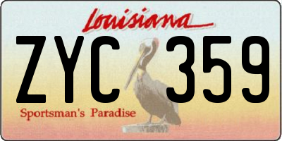 LA license plate ZYC359