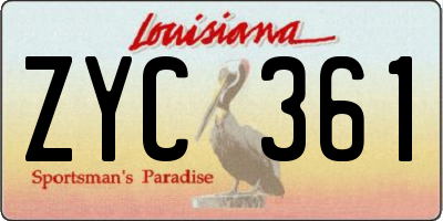 LA license plate ZYC361