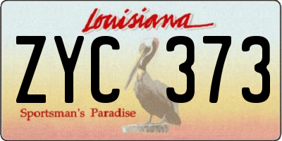 LA license plate ZYC373