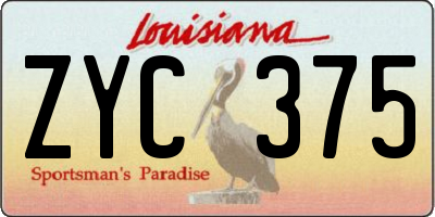 LA license plate ZYC375