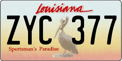 LA license plate ZYC377
