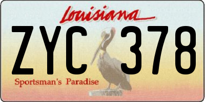 LA license plate ZYC378