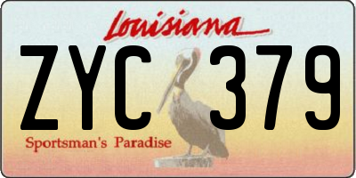 LA license plate ZYC379