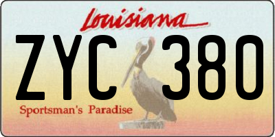 LA license plate ZYC380