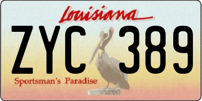 LA license plate ZYC389