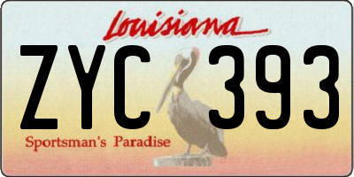 LA license plate ZYC393