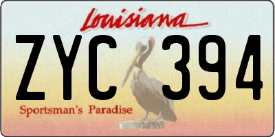 LA license plate ZYC394