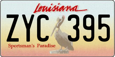 LA license plate ZYC395