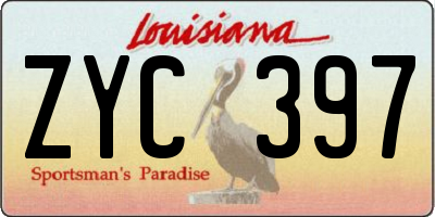 LA license plate ZYC397