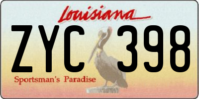 LA license plate ZYC398