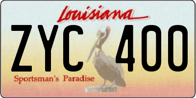 LA license plate ZYC400