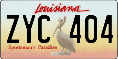 LA license plate ZYC404