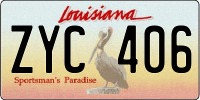 LA license plate ZYC406