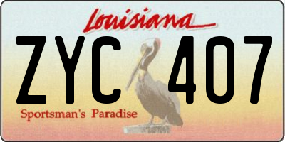 LA license plate ZYC407